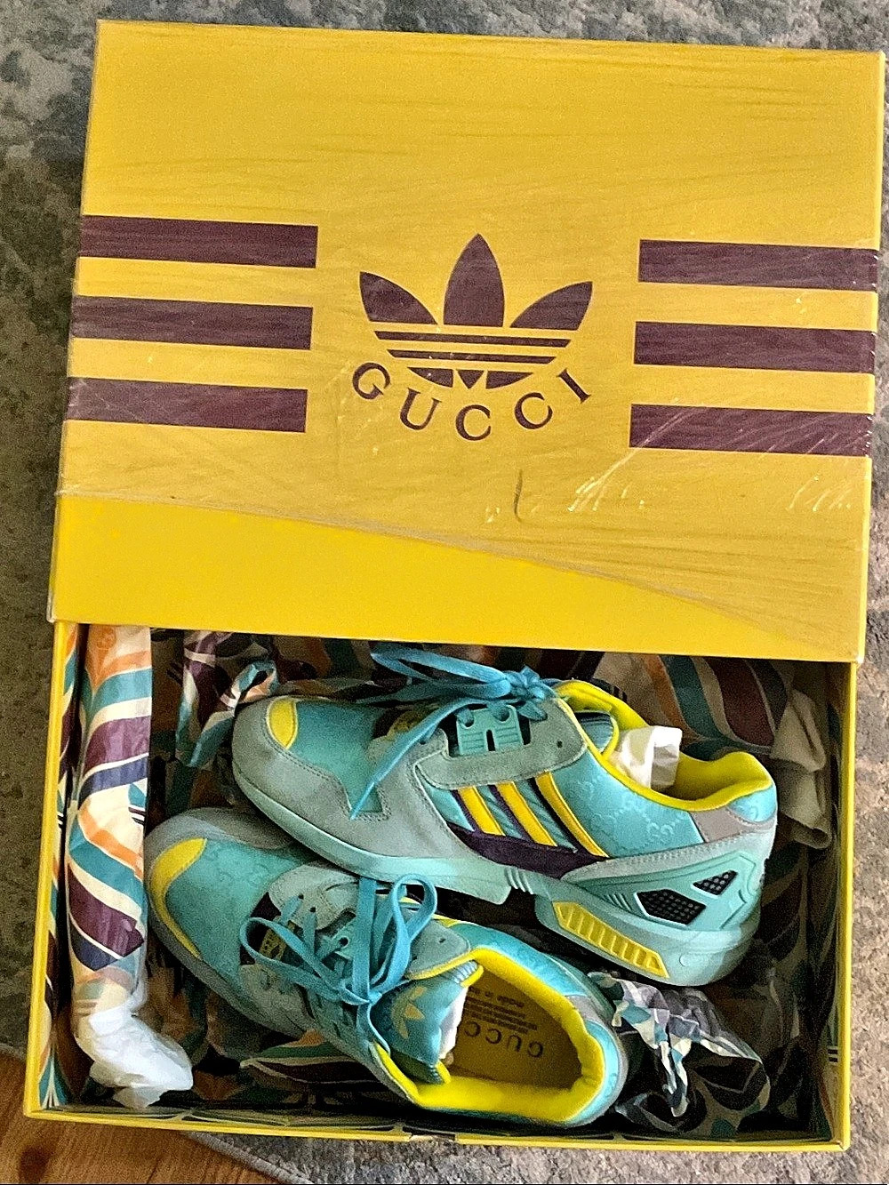 Gucci Rhyton Sneakers Blue & Yellow US 8